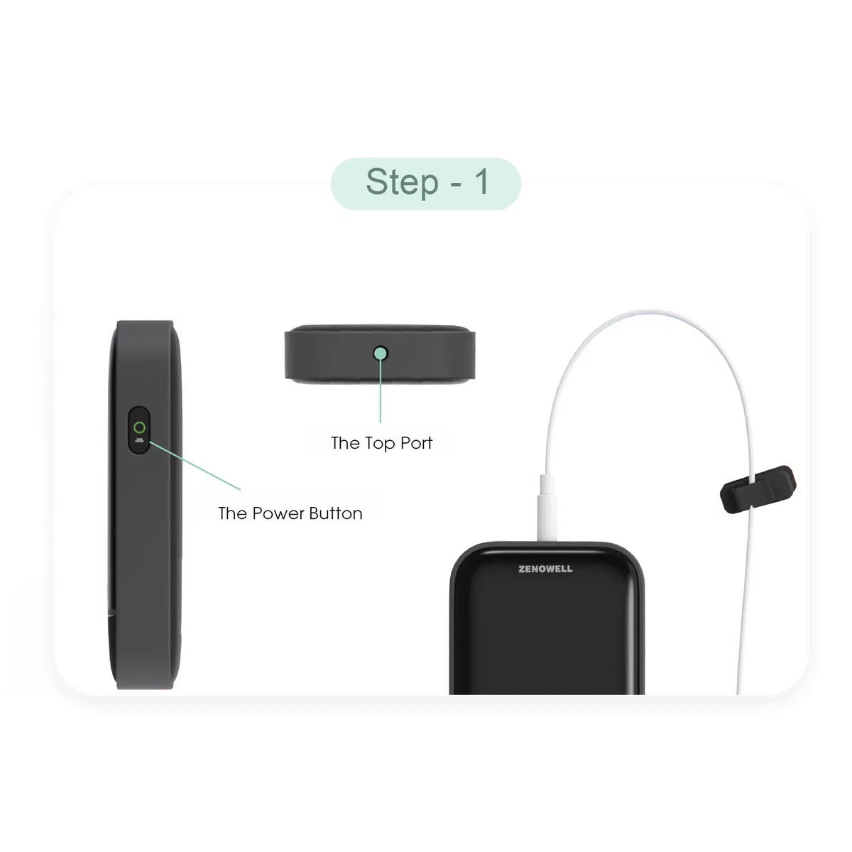Schritt 1: Schalten Sie das ZenoWell Vita-Gerät ein